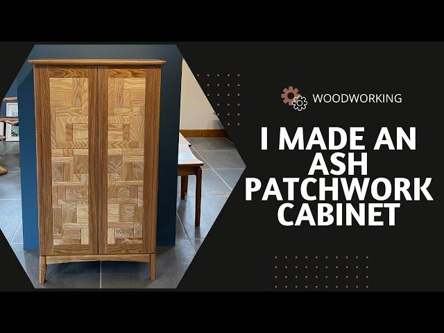 handmade Ash patchwork cabinet! #woodworking