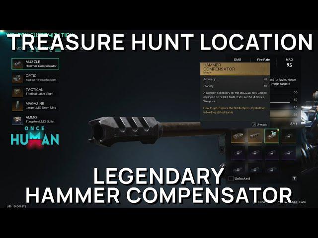 Once Human - Legendary Hammer Compensator Location - Accessory - Red Sands - Treasure