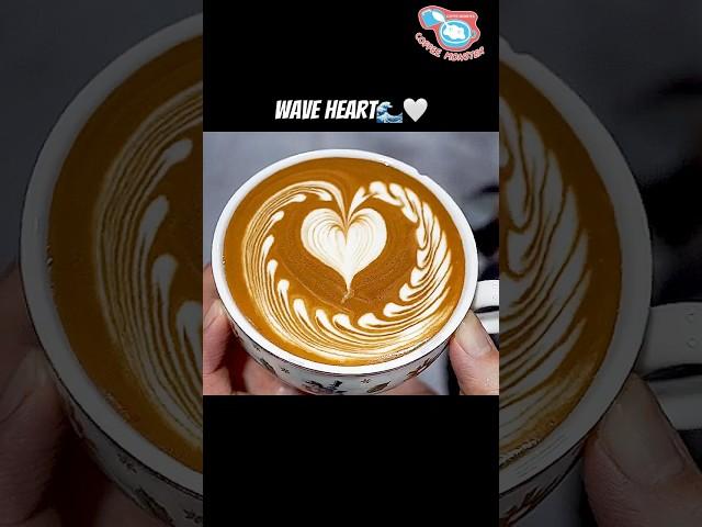 웨이브 하트 라떼아트 wave heart latte art