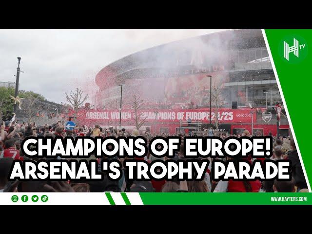 Katie McCabe, Chloe Kelly chants & THOUSANDS of Arsenal fans join Champions League celebrations 