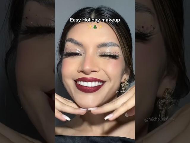 Easiest holiday makeup look️ #holidaymakeup #makeuptutorial #makeupforbeginners #wintermakeup
