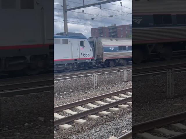 Amtrak Palmetto Train speeds past Linden Station