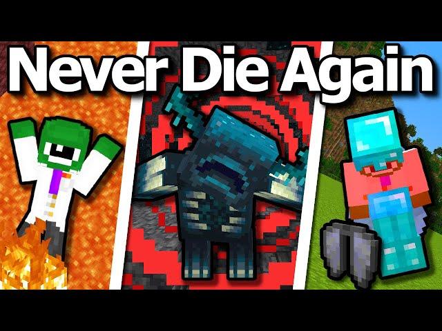 How To Never Die In Minecraft Survival/Hardcore - Defeat Creepers, Lava, Wardens, Fall Damage & More