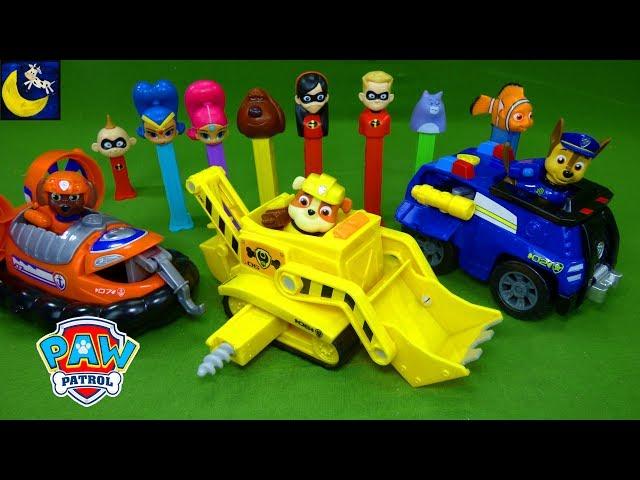 NEW Paw Patrol Transforming Vehicles LOTS of Toys Wiggly Worm Brings Wrong Toys Pez Candy Disney Toy