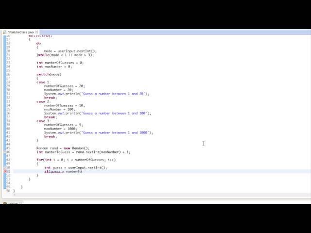 Java Made Easy Tutorial 15 - Guessing Game