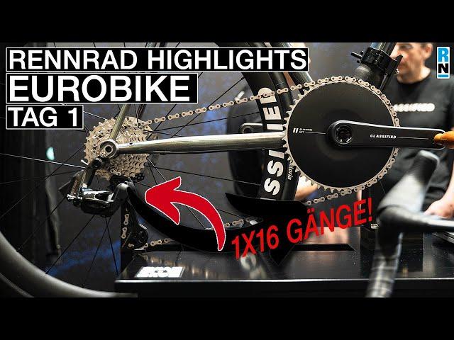 10 Eurobike Rennrad-Highlights: 1x16-Gang-Schaltung und Bike Bling