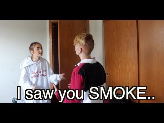 I SAW YOU SMOKE..  (Prank on my sister after giving her $10,000 to stop!)