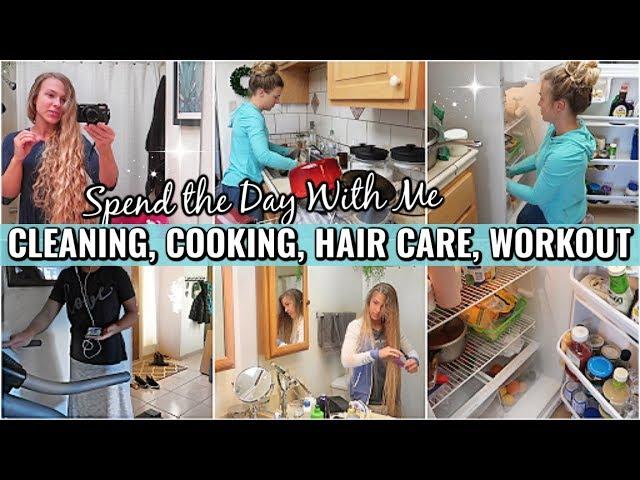 TRYING TO GET IT ALL DONE! SPEND THE DAY WITH ME | CLEANING MOTIVATION, COOKING, HAIR CARE ROUTINE