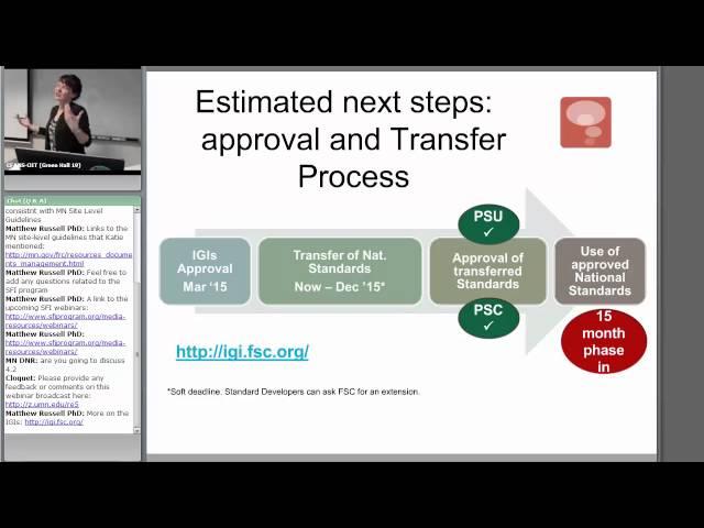 Updates on the FSC and SFI Forest Management Certification Standards