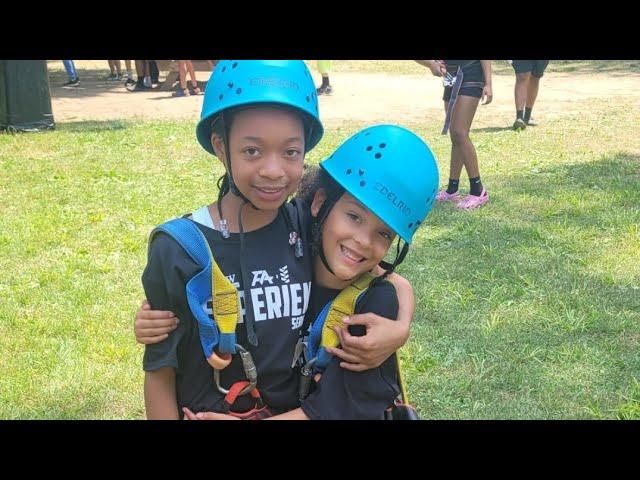 Live with Olivia Moore. Zipline fun at camp. #viral #fun #fyp