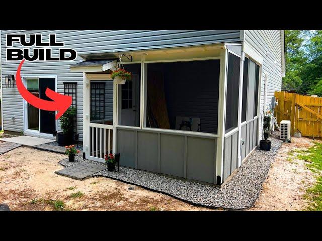 How I Built A DIY Screened In Patio Full Exterior Build