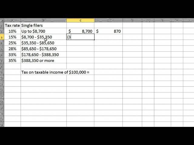 Using tax brackets to calculate tax