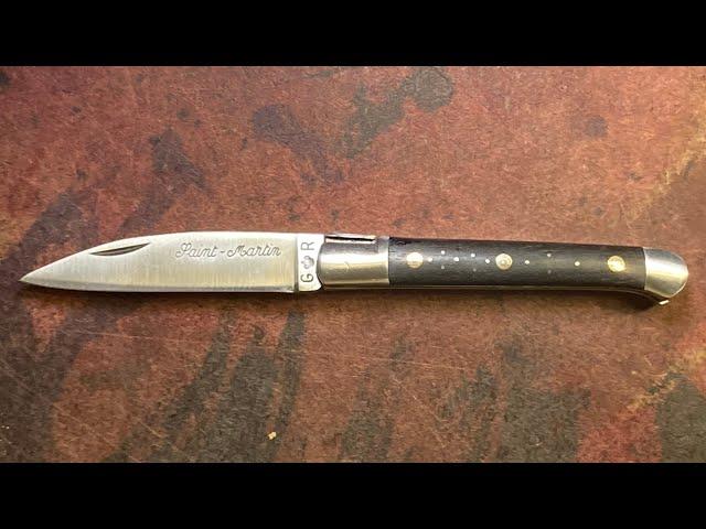 Saint Martin Ebony GR Forged Mouche 12C27 Stainless Steel Slipjoint Pocket Knife Made in France