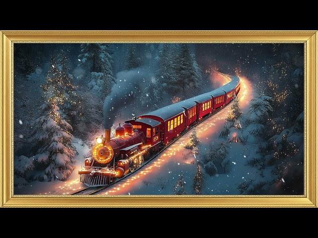 Polar Express  Frame TV art  Interior Christmas painting for visual relaxation