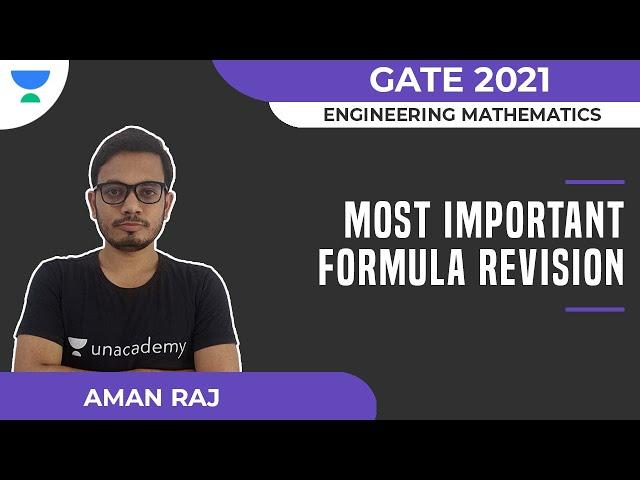 Let's Revise the Most Important Formulas for GATE 2021 | Engineering Math | Aman Raj