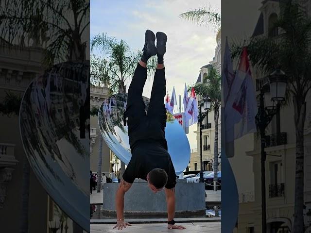 Some Planche and One Arm Handstand in front Casino Monte Carlo, Monaco  #shorts #calisthenics