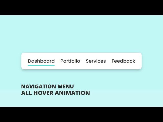 All Navigation Menu Hover Animation in HTML and CSS