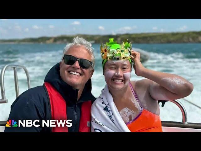 Teen swims English Channel to help fight cancer