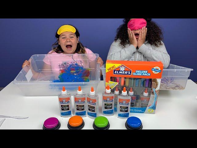 BLINDFOLDED Don't Push the Wrong Button Slime Challenge Izzy Cheated!!!