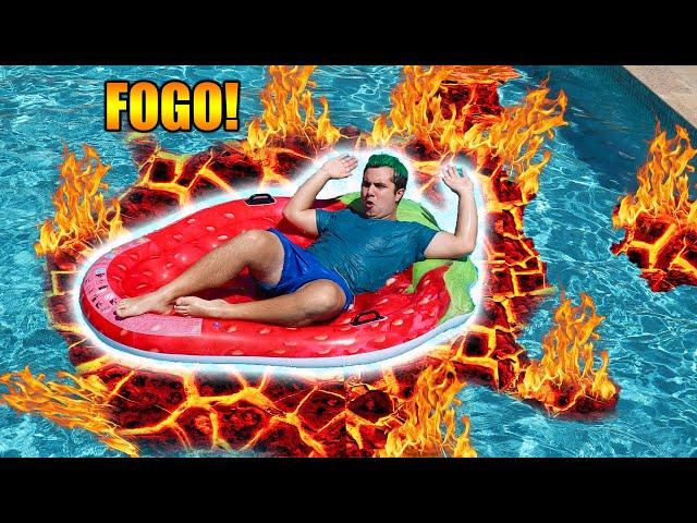 A PISCINA É LAVA DESAFIO! - | Família Maloucos ( The Pool is Lava Challenge )