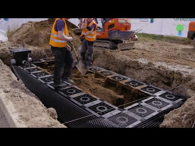 Installing a SUDS Stormwater Urban Drainage System Tree Pit