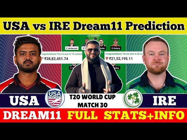 USA vs IRE Dream11 Prediction|USA vs IRE Dream11|USA vs IRE Dream11 Team|