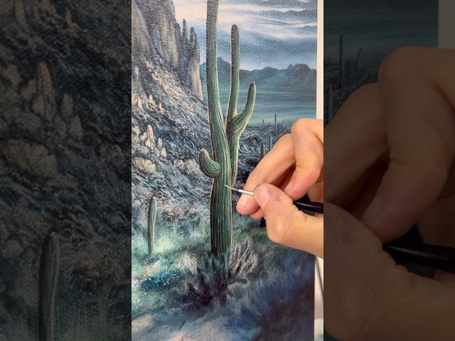 Adding details to my desert painting  #shorts #painting #art #artist