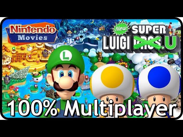 New Super Luigi U - Full Game (All Worlds, 100% 3 Player Walkthrough)