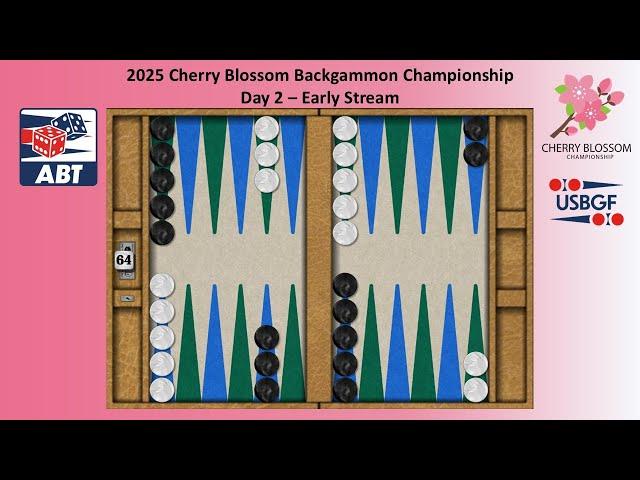 2025 Cherry Blossom Backgammon CHAMPIONSHIP! MASTERS JACKPOT [Day 2 Early] 