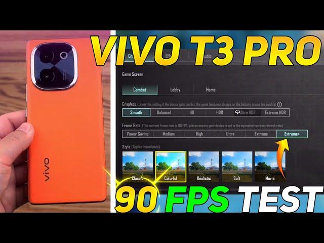 VIVO T3 PRO BGMI 90 FPS TEST | VIVO T3 PRO PUBG 90 FPS TEST | SD 7 GEN 3 PROCESSOR 