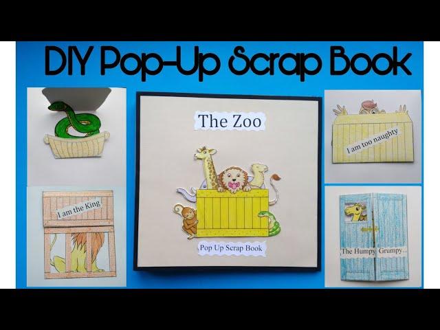 DIY Pop-Up Scrap Book | Easy Animal Pop-Up Scrap Book Idea | Pop-Up Book of Animals.