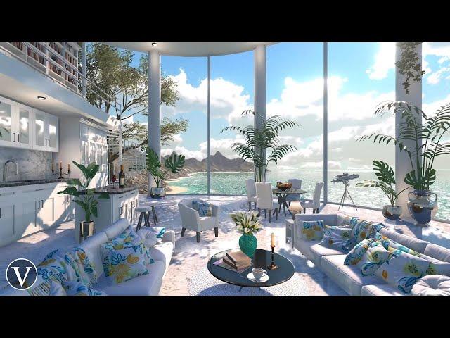 Ocean View Apartment | Day & Sunset Ambience | Beach Waves & Tropical Nature Sounds