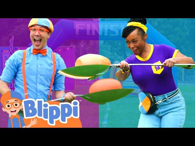 Blippi vs Meekah Humpty Dumpty Egg Game for Kids | Blippi - Learn Colors and Science