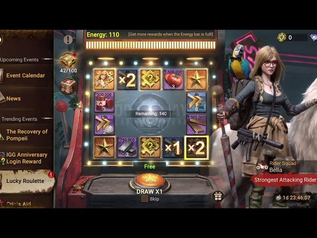 Lucky Roulette, Doomsday: Last Survivors, Bella, 70 spins