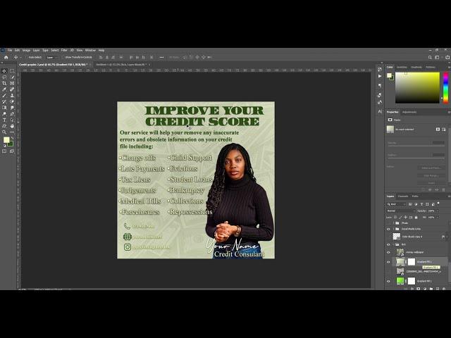 Antonio Academy | Photoshop Credit Flyer video tutorial