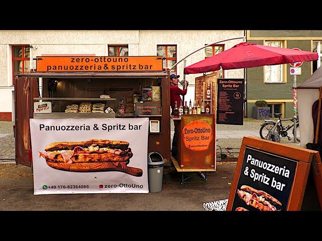 Italian makes Pizza Sandwiches on self-made Trailer | Street Food Berlin Germany