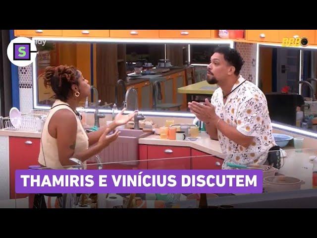 BBB 25: Clima esquenta! Thamiris e Vinícius DISCUTEM após caírem no paredão; veja vídeo