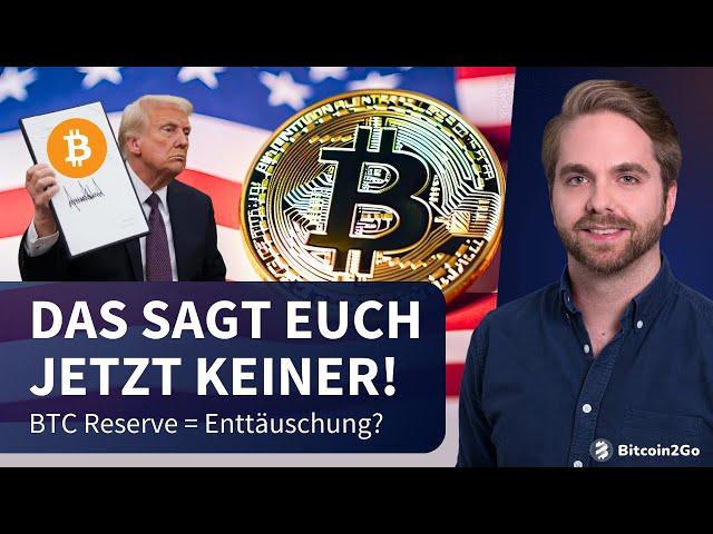 BITCOIN RESERVE IST DA! - Warum reagiert der Krypto-Markt NEGATIV?