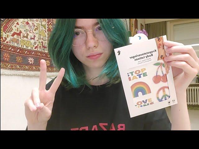 asmr with pride fake tattoos [tracing, follow my instructions]