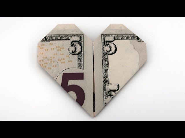 How To Make A Dollar Origami Heart With A 5$ Bill