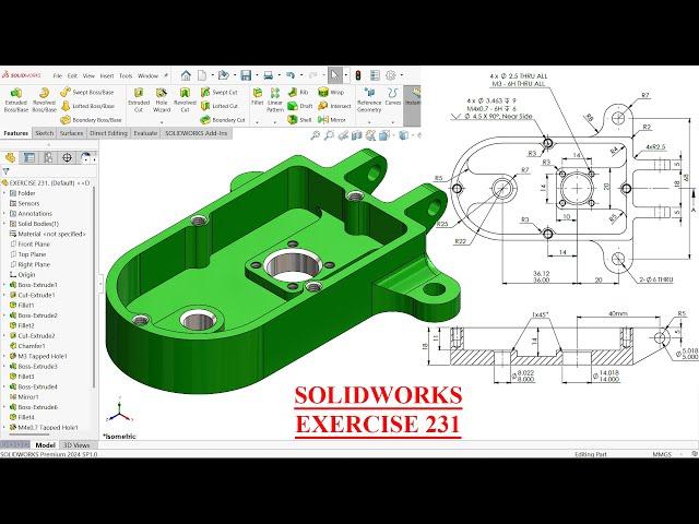 SolidWorks Tutorial for beginners Exercise 231