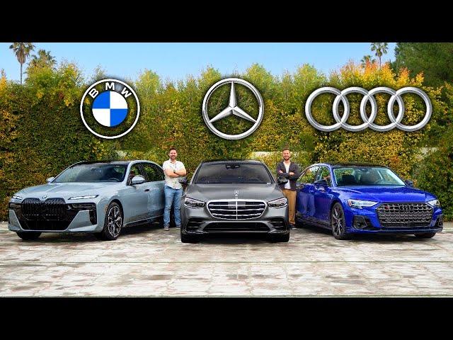 2023 BMW 7 Series vs Mercedes S-Class vs Audi S8 // Ultimate German Luxury Face-Off