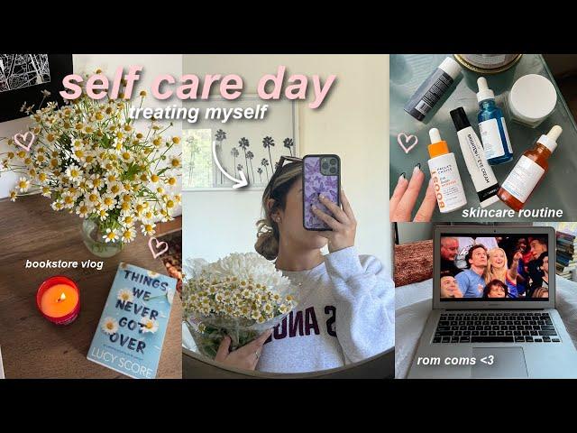 SELF CARE DAY!  treating myself, bookstore vlog & pamper routine!