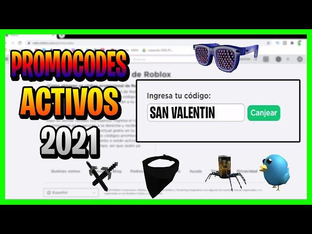 PROMOCODES ROBLOX  // TODOS LOS PROMOCODES ACTIVOS DE ROBLOX 2021 FEBRERO //