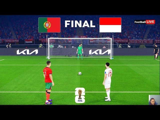 Portugal vs Indonesia - Penalty Shootout | FIFA World Cup 2026 Final | Ronaldo vs IND| eFootball PES