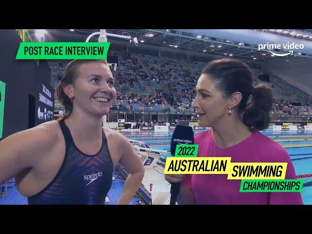 New World Record | Women's 400m Freestyle Ariarne Titmus interview | 2022 Aus Swimming Championships