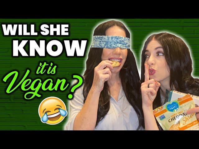 BLINDFOLDED TASTE TEST! (Shhh, It's Vegan) *HILARIOUS* | Cher & Dawn Hubsher from TLC sMothered