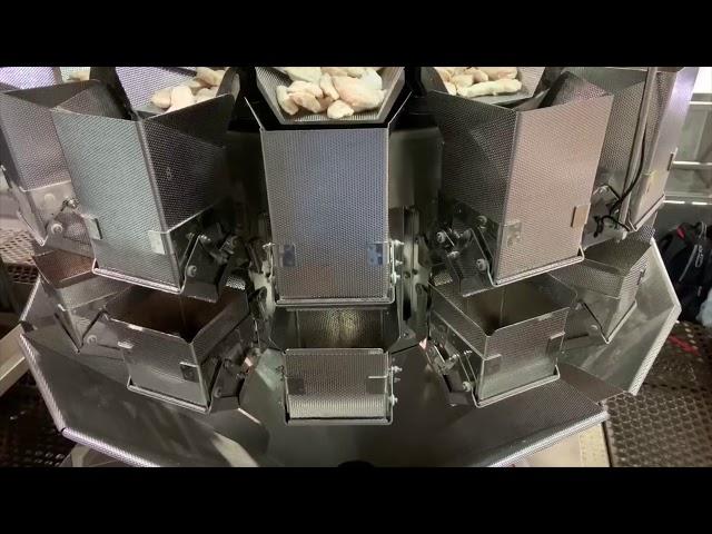 Frozen Chicken Packaging Machine 6LBS, 14 Head 7.5L Multihead Weigher Professional Packaging Service