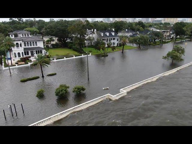 Drone video captures Tampa flooding from Hurricane Idalia