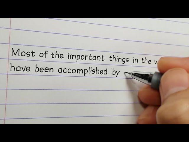 Neat and Simple Print Handwriting Style 'the important things'